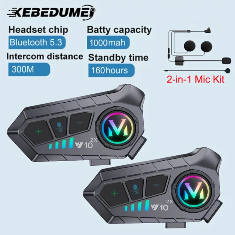 Universal Motorcycle Helmet Intercom Headset - Intercomunicador para capacete de motocicleta 1/2x,