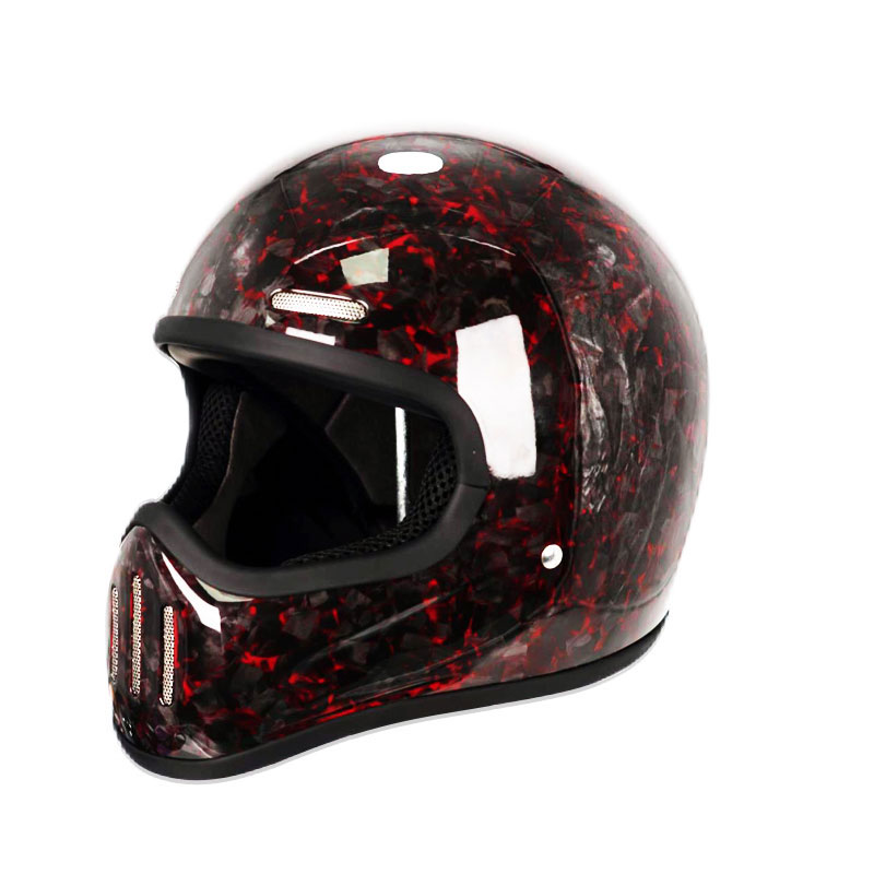 Carbon Fiber Lightweight Motorcycle Helmet - Novo capacete retrô de fibra de