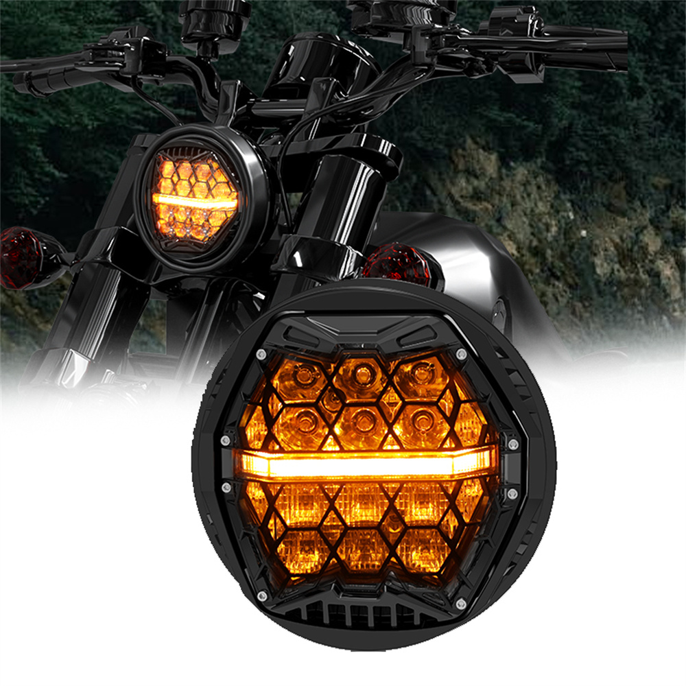 Universal Motorcycle Led Headlight Projector - Farol de projeção led redondo de