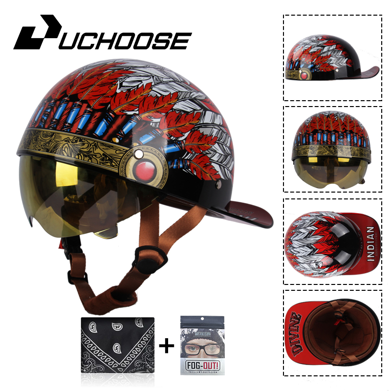 Vintage Open Face Retro Helmet - Capacete de verão aberto para adultos