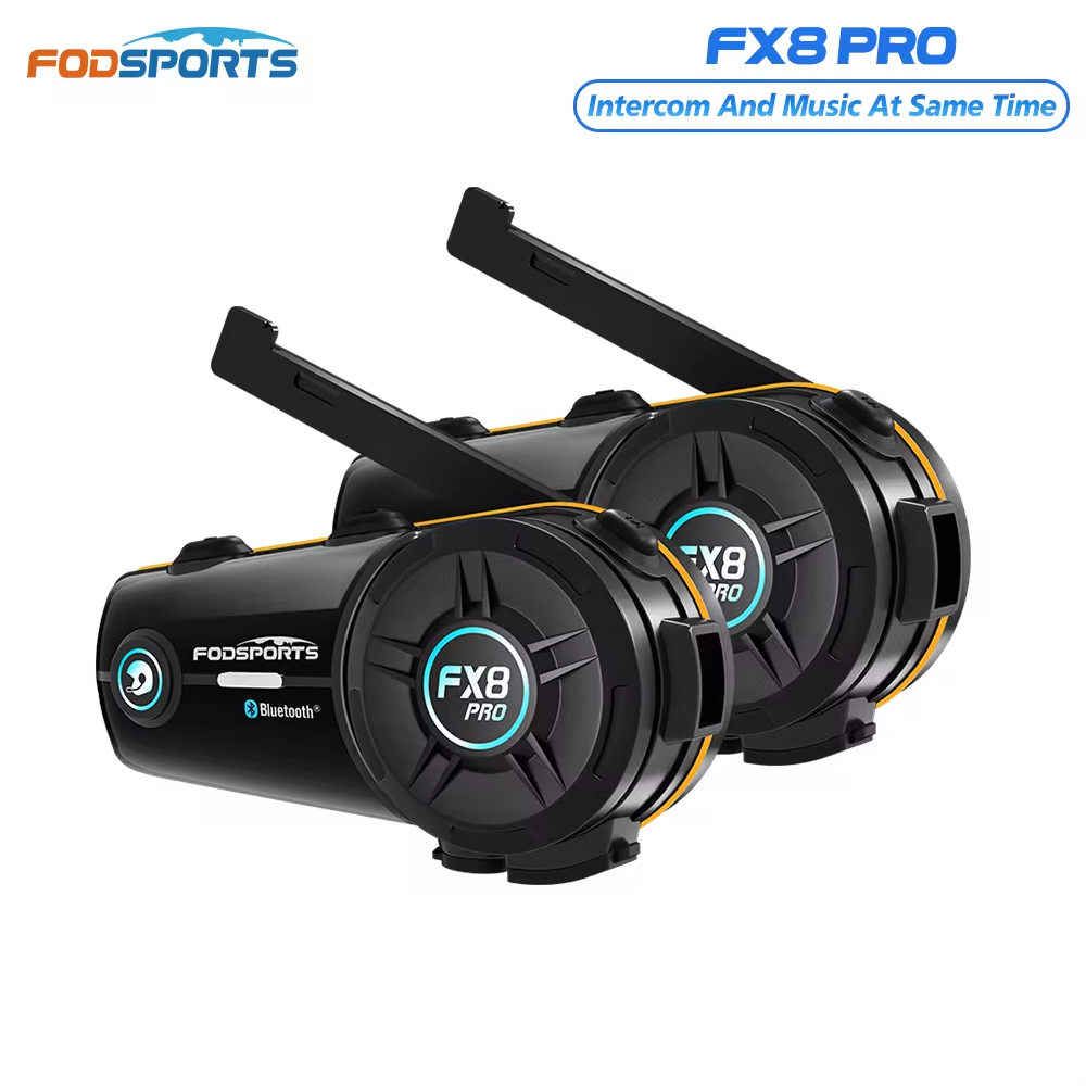 Universal Motorcycle Helmet Intercom Headset - 2 Peças Fodsports FX8 Pro Intercomunicador