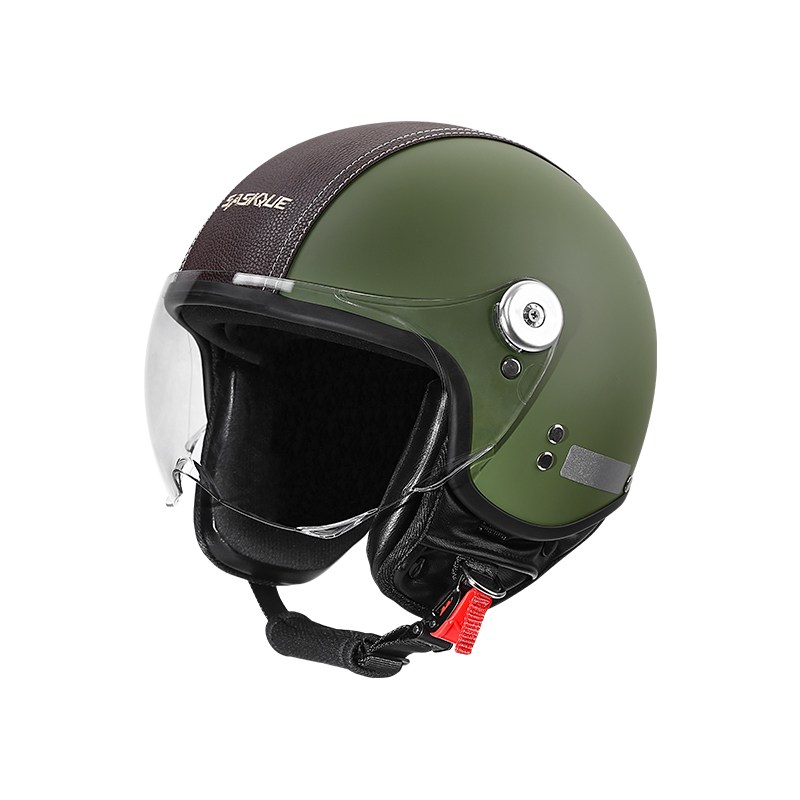 Vintage Open Face Retro Helmet - Capacete de Motocicleta Vintage 3/4 Aberto