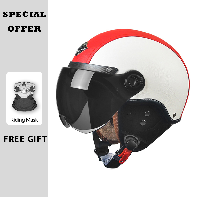 Vintage Open Face Retro Helmet - Ad retro motocicleta meio capacete homem