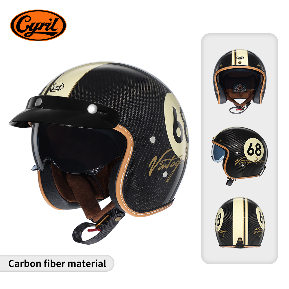 Carbon Fiber Lightweight Motorcycle Helmet - Capacetes de Motocicleta Abertos em Fibra