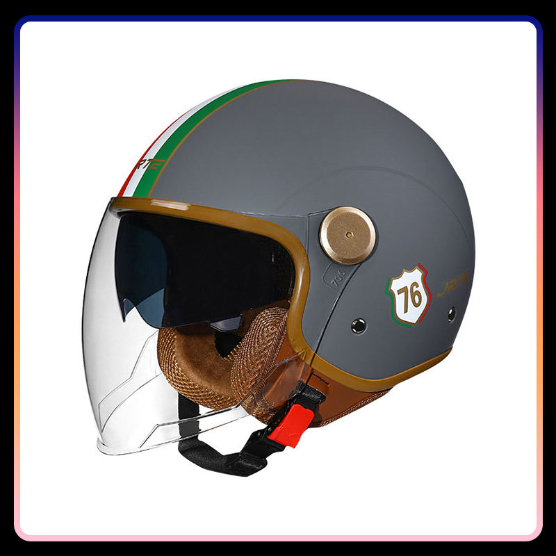Vintage Open Face Retro Helmet - DOT aprovado retro semi-aberto capacetes viseira