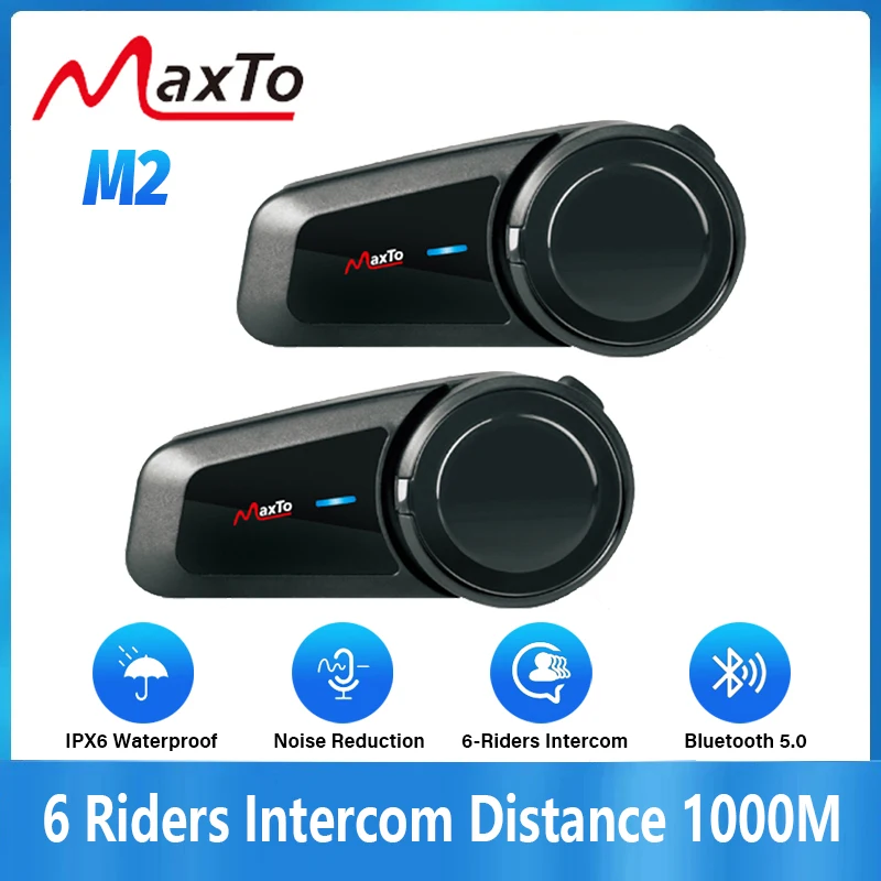 Universal Motorcycle Helmet Intercom Headset - 2 pçs maxto m2 capacete da