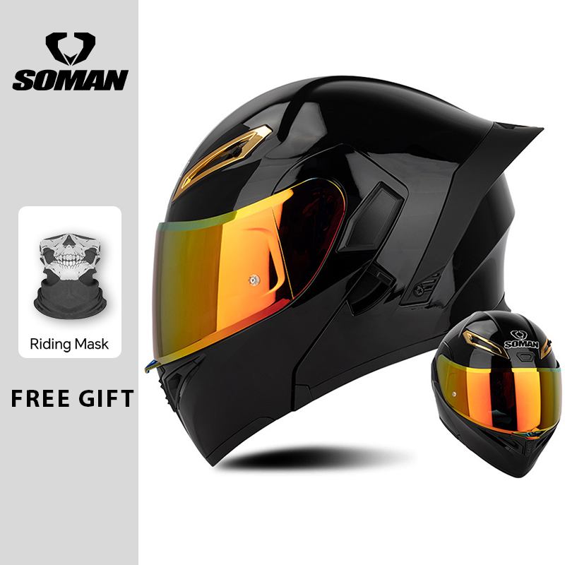 Modular Flip Up Motorcycle Helmet Dot Approved - Unissex dot aprovado dupla viseira flip
