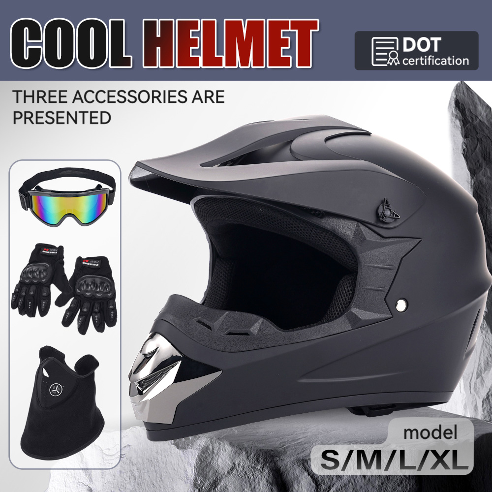 Off Road Motocross Helmet Goggles Set - Capacete de Motocicleta Off-Road, Conjunto de