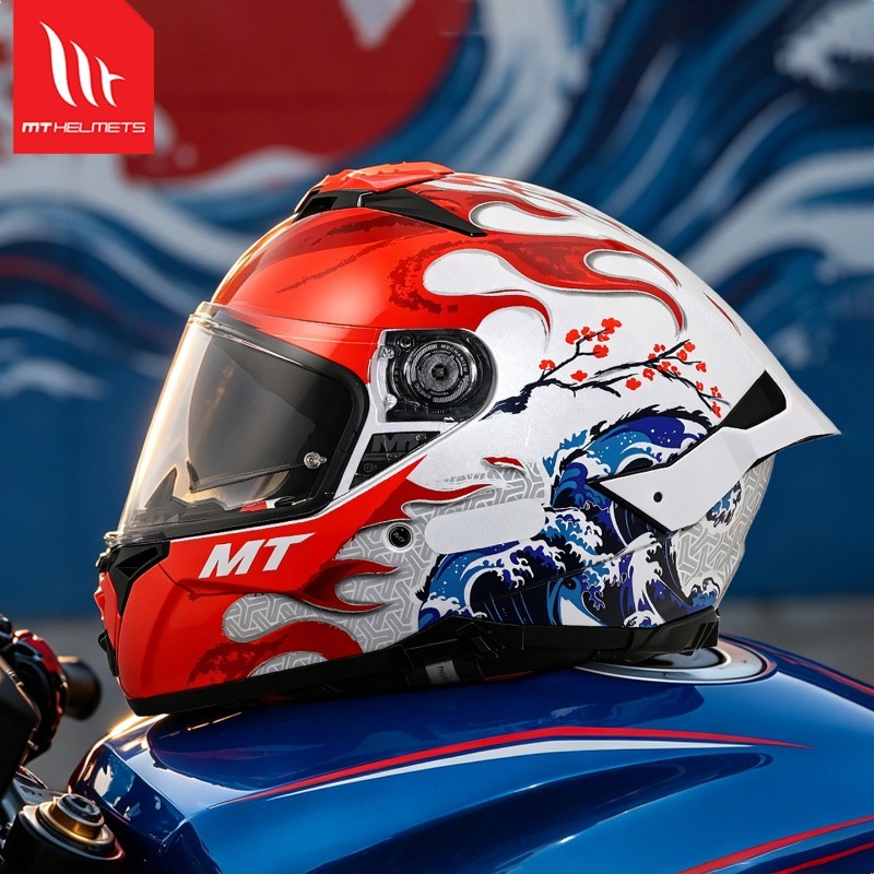 Dual Visor Motorcycle Racing Helmet - NOVO Capacete de Motocicleta MT Thunder