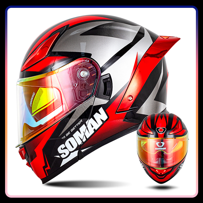 Modular Flip Up Motorcycle Helmet Dot Approved - Capacete de motocicleta masculino lente dupla