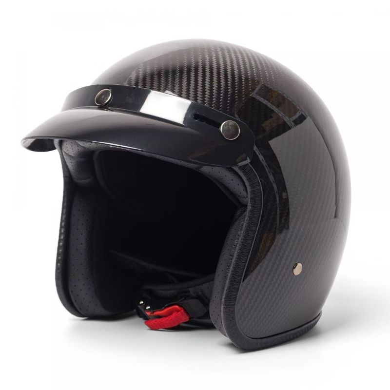 Carbon Fiber Lightweight Motorcycle Helmet - Capacete vintage de fibra de carbono
