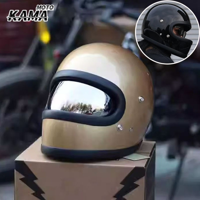 Vintage Open Face Retro Helmet - Capacete de motocicleta retrô com certificação
