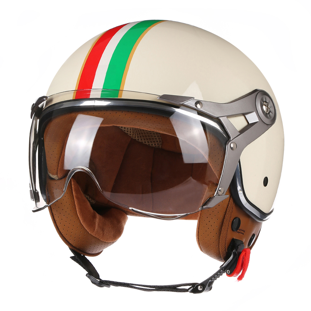Vintage Open Face Retro Helmet - Capacetes de Moto Abertos 3/4 Estilo
