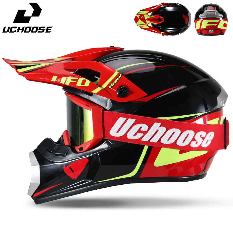 Off Road Motocross Helmet Goggles Set - Conjunto de Capacete de Motocross Uchoose